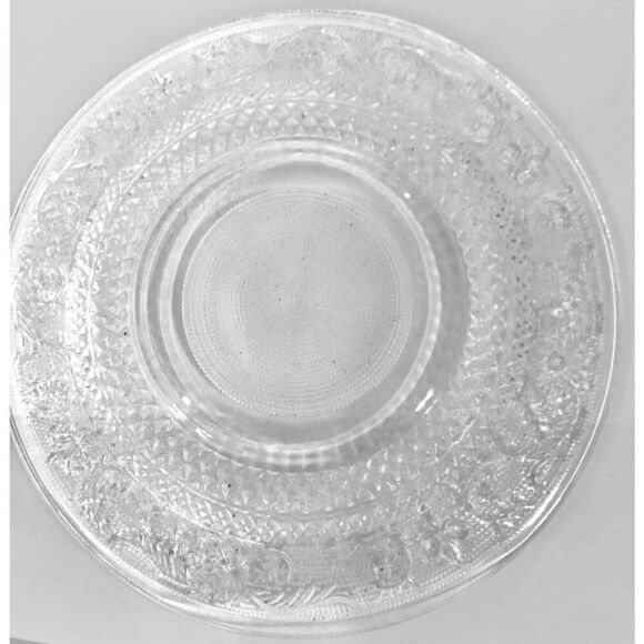 Glass Berhad Fleur de Lis Pattern Crystal Dinner Plate 10" - Picture 4 of 6
